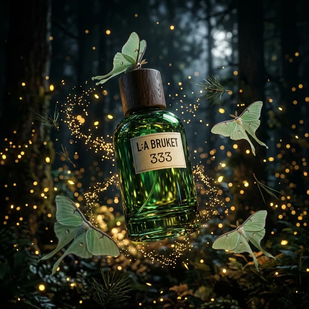 Luxury Perfume Bottle in Mystical Forest Product Shot