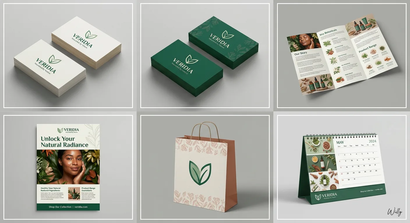 6-Panel Brand Identity Grid Mockup