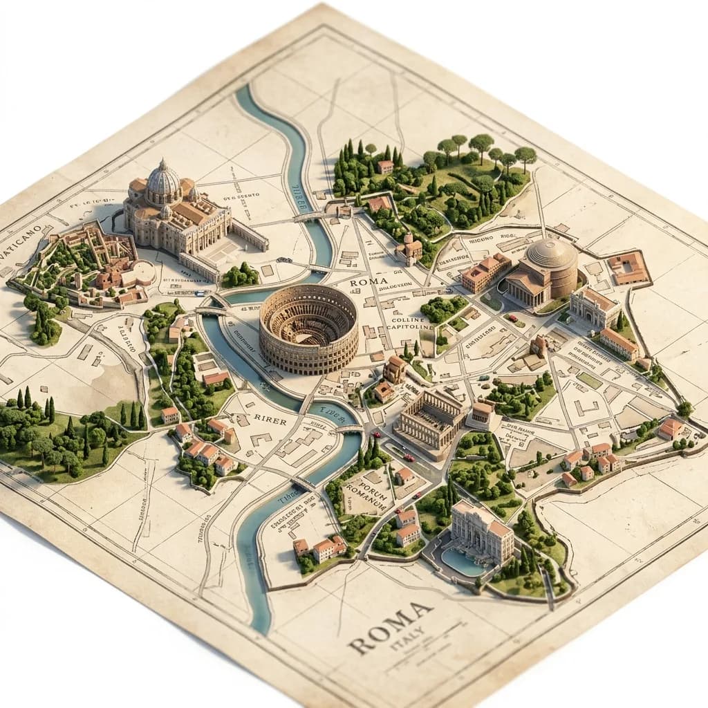 Photorealistic Diorama Isometric Map Prompt